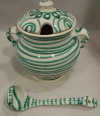 Gmundner Keramik-Topf/Bowle mit Bowleschpfer